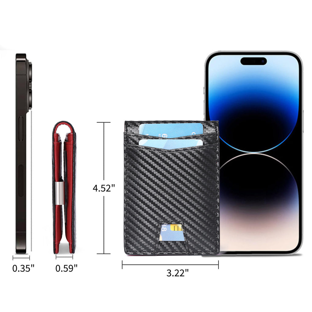 Cross-border new men's wallet ultrathin and simple casual RFID beauty wallet carbon fiber card package wallet