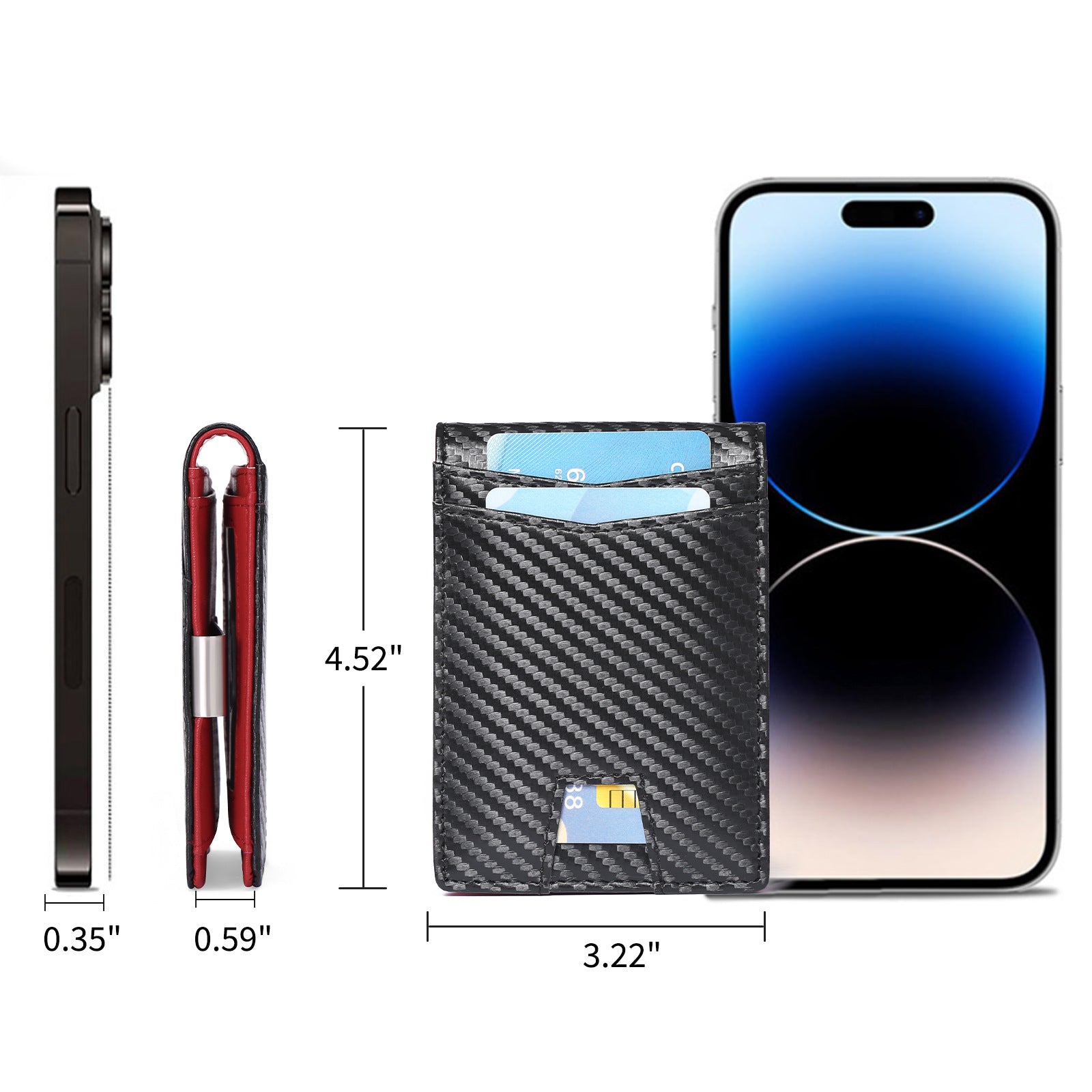 Cross-border new men's wallet ultrathin and simple casual RFID beauty wallet carbon fiber card package wallet