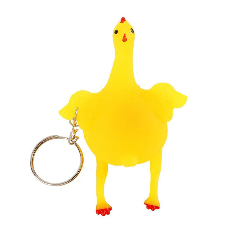Creative toys spoof laying hens pinch squeeze laying hens vent chicken keychain vent decompression trick factory wholesale
