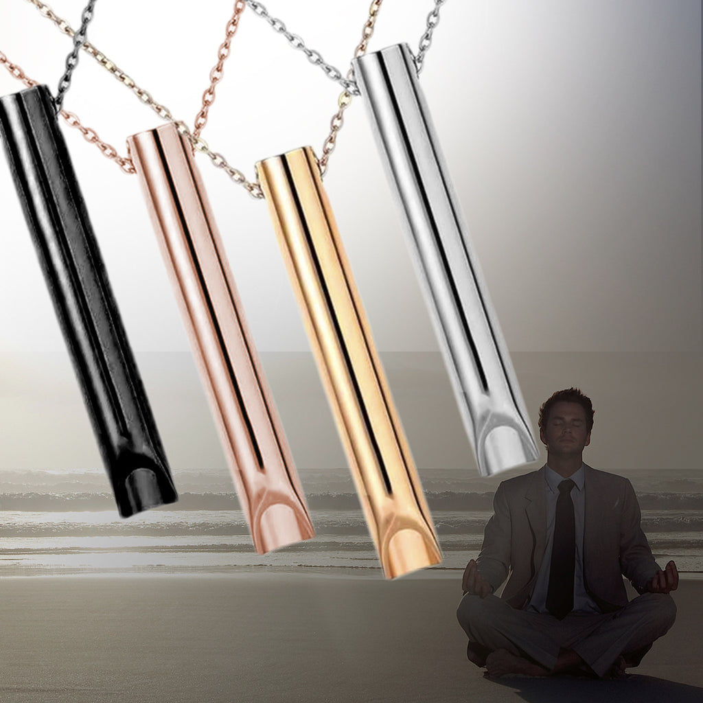 Stainless Steel Meditation Whistle Necklace Titanium Pendant