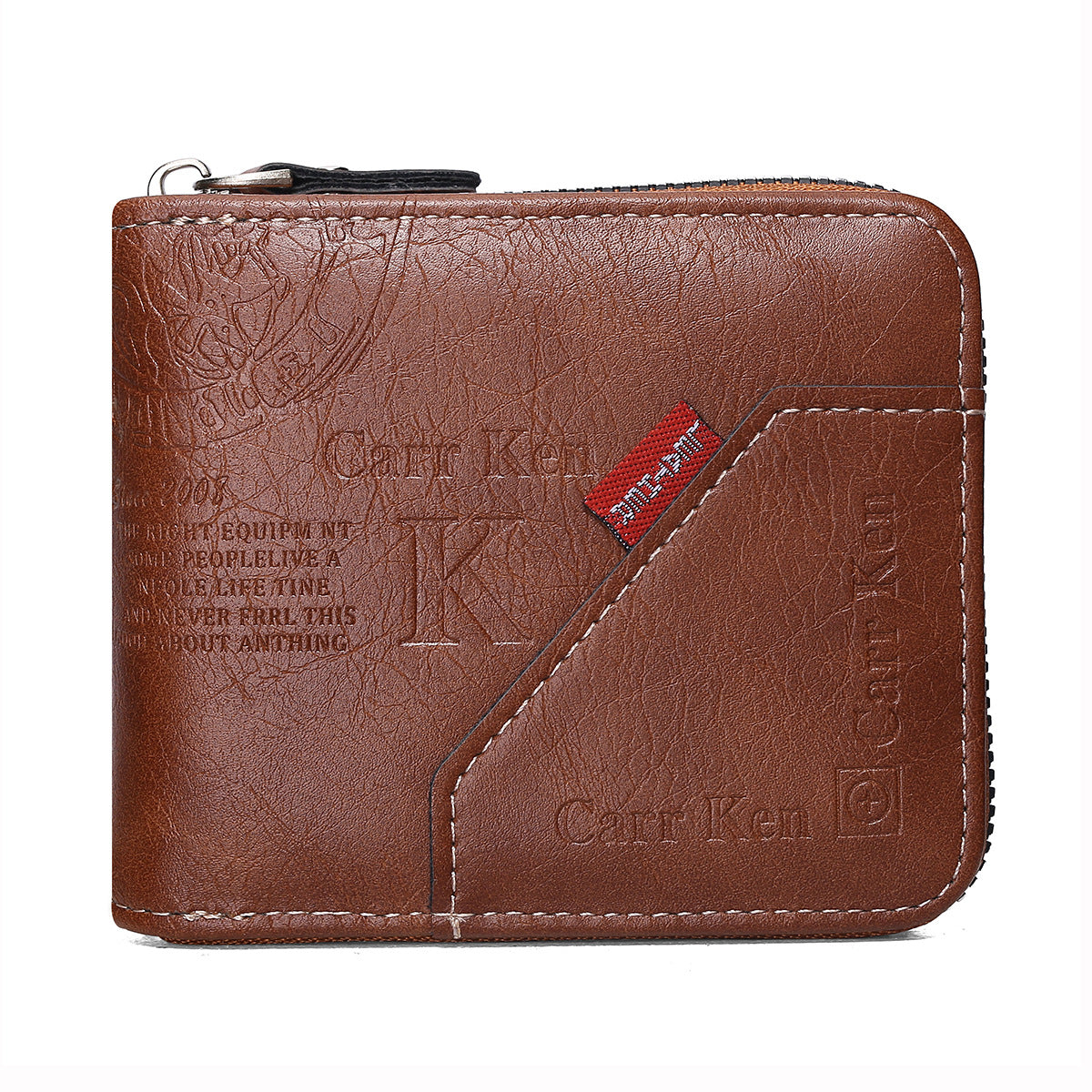 Cross-Border Men's wallet short European and American stitching zipper wallet multi-function hinge letter Coin Purse wallet