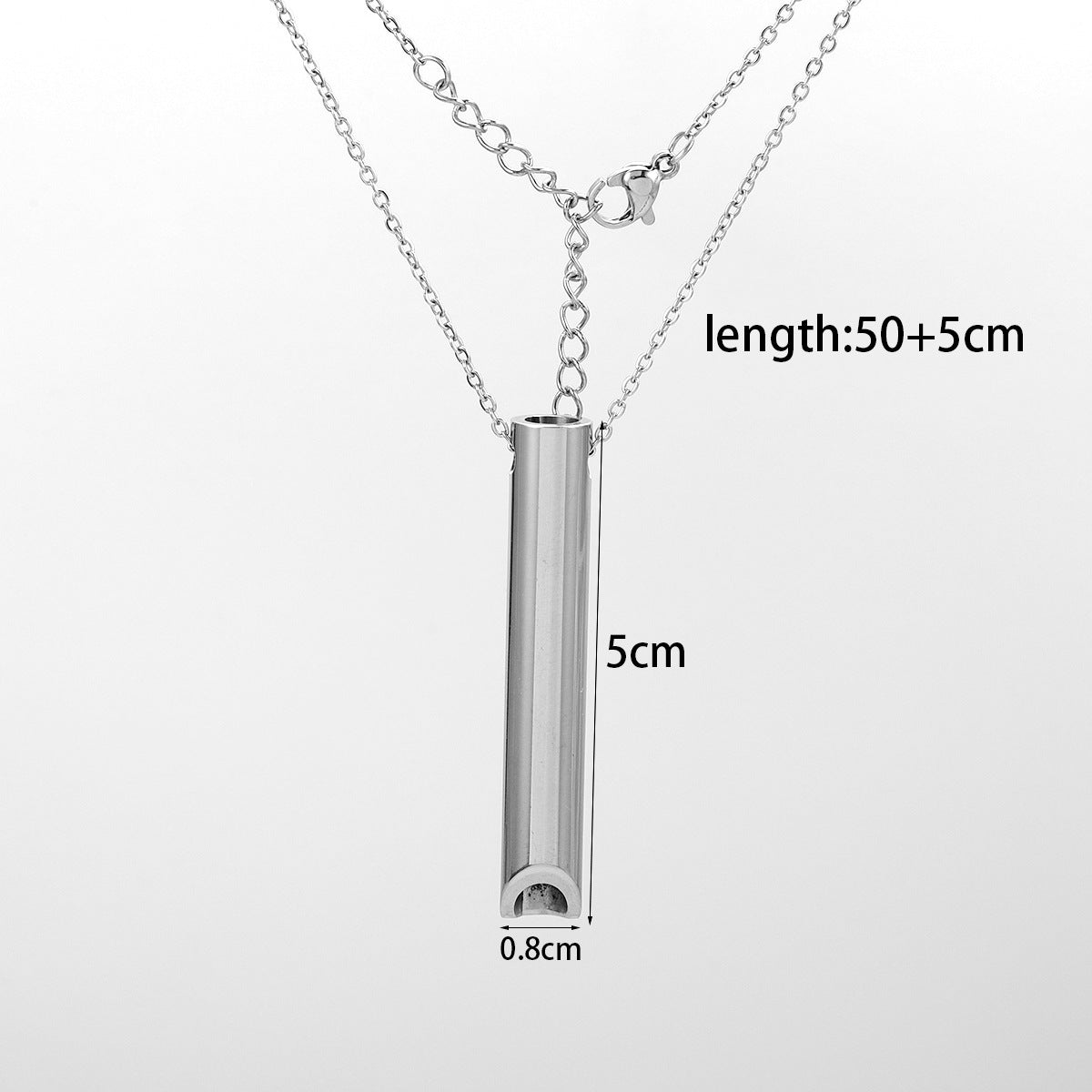 Stainless Steel Meditation Whistle Necklace Titanium Pendant