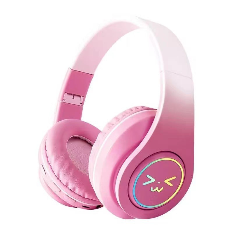 [New] cross-border B39 gradient color Bluetooth headset subwoofer colorful luminous wireless head-mounted headset factory