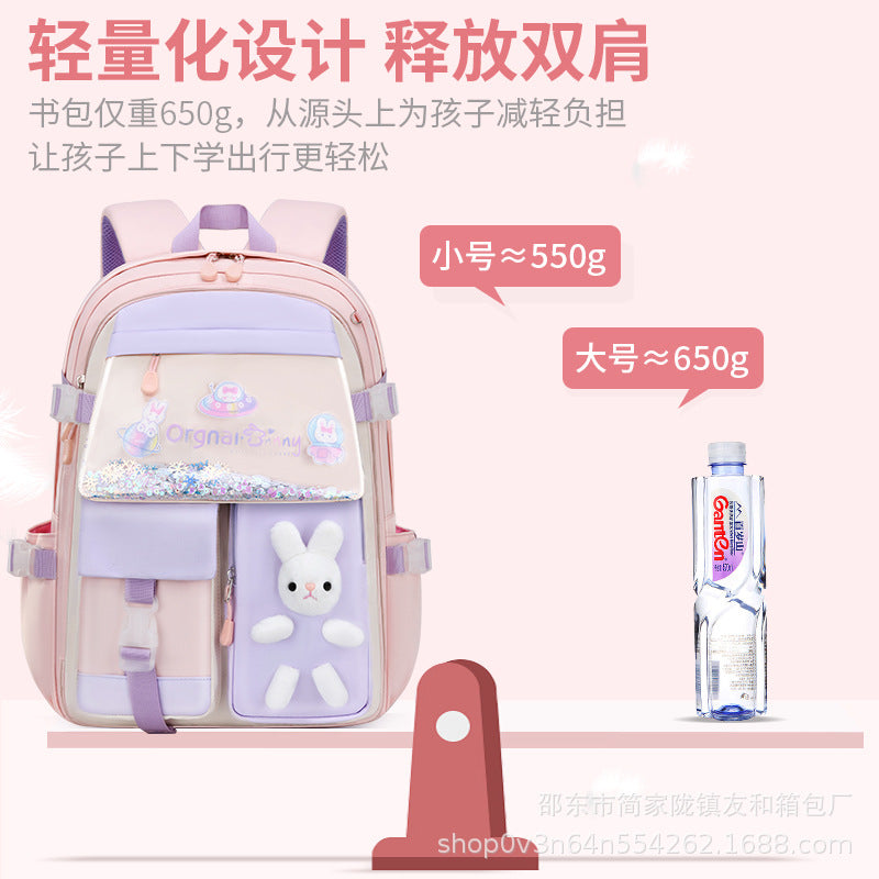 Cross-border bag new primary school student schoolbag lightweight backpacks women's backpack children's backpack wholesale bag leather bag