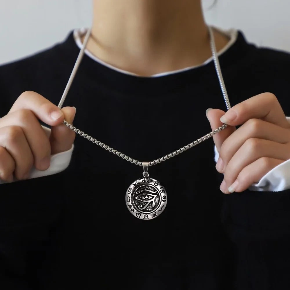 European and American stainless steel geometric pendant necklace