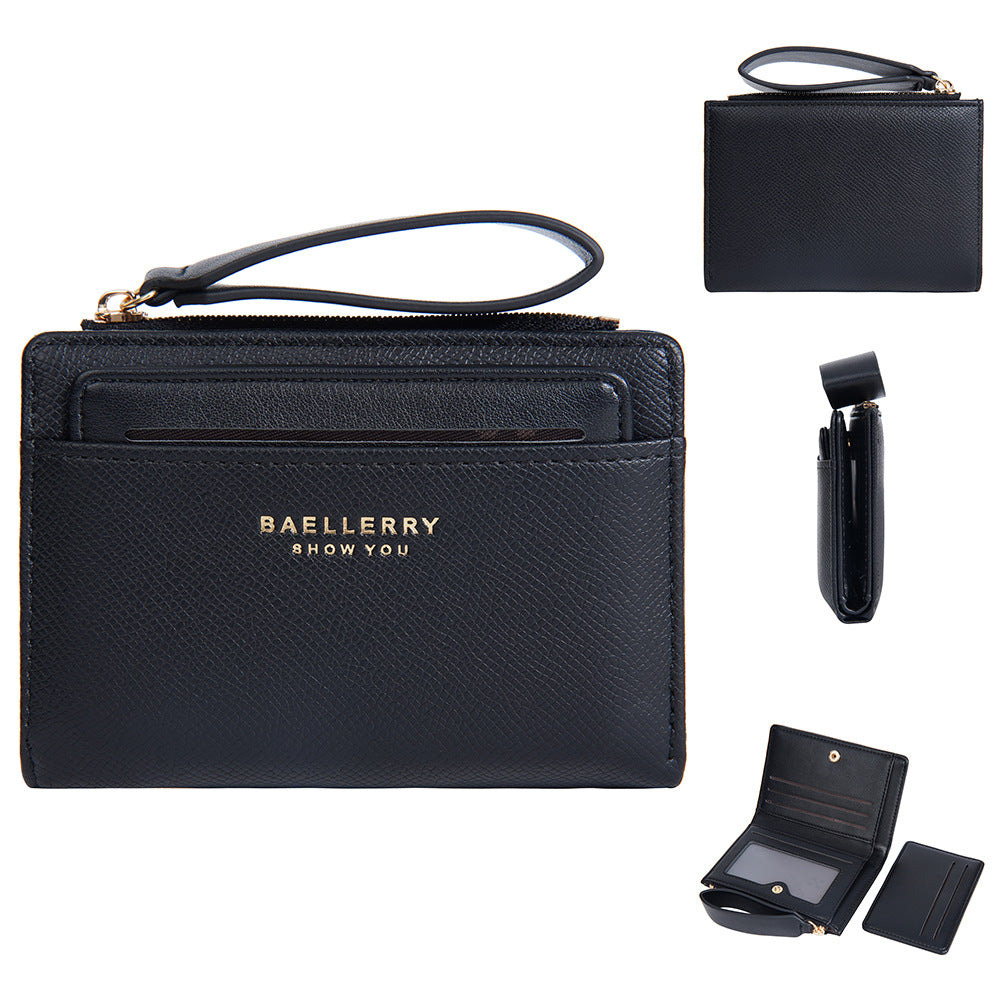 baellerry New Ladies' Purse short Zipper fashion high sense wallet multiple card slots Japanese and Korean card holder for women