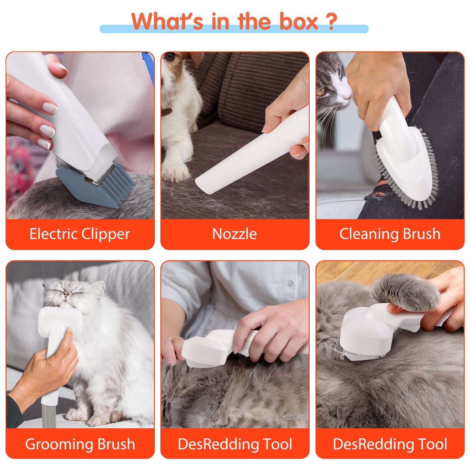 Cross-border pet multi-function hair cleaner dog dust collector suit all-in-one beauty Pet vacuum cleaner hair clipper