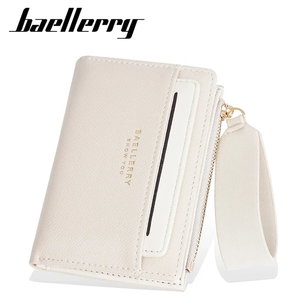 baellerry New Ladies' Purse short Zipper fashion high sense wallet multiple card slots Japanese and Korean card holder for women