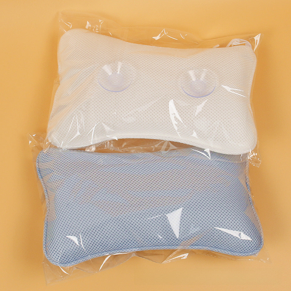 Cross-border direct sales butterfly bathtub pillow pillow with suction cup hook breathable bathroom pillow bath quick-drying pillow