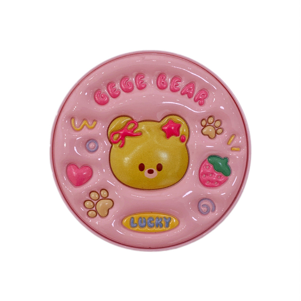 Gege bear Gogo bear leather soft and adorable light transparent finishing powder soft mist matte natural nude makeup powder cake