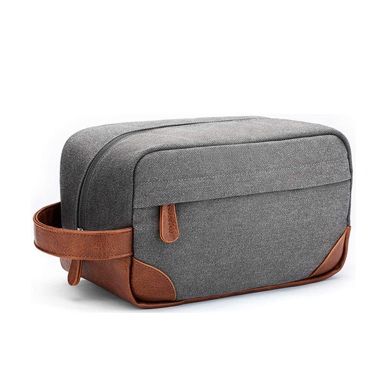 12-inch washed canvas European-style retro men's toiletry bag cross-border hot multi-functional portable cosmetic bag customizable