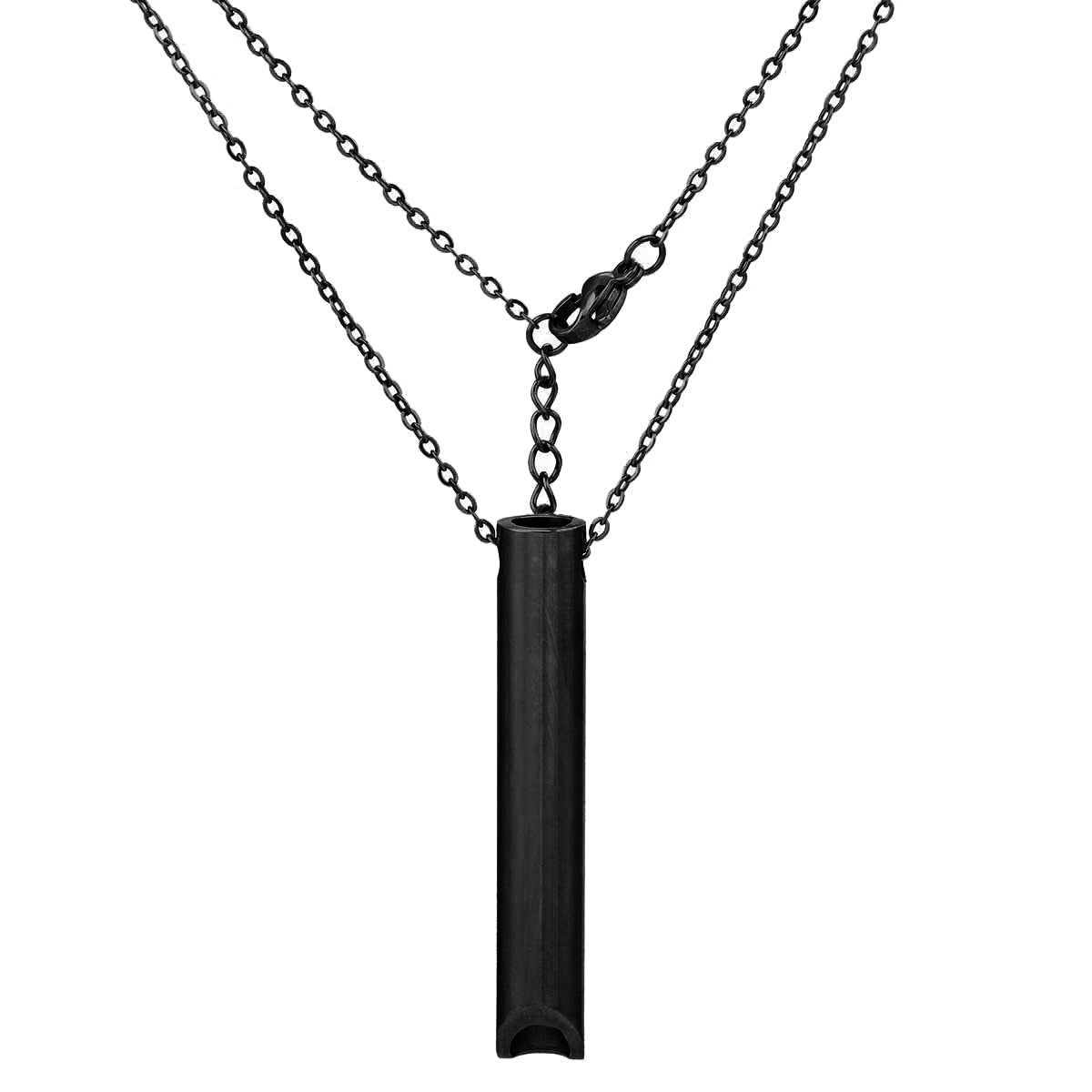 Stainless Steel Meditation Whistle Necklace Titanium Pendant