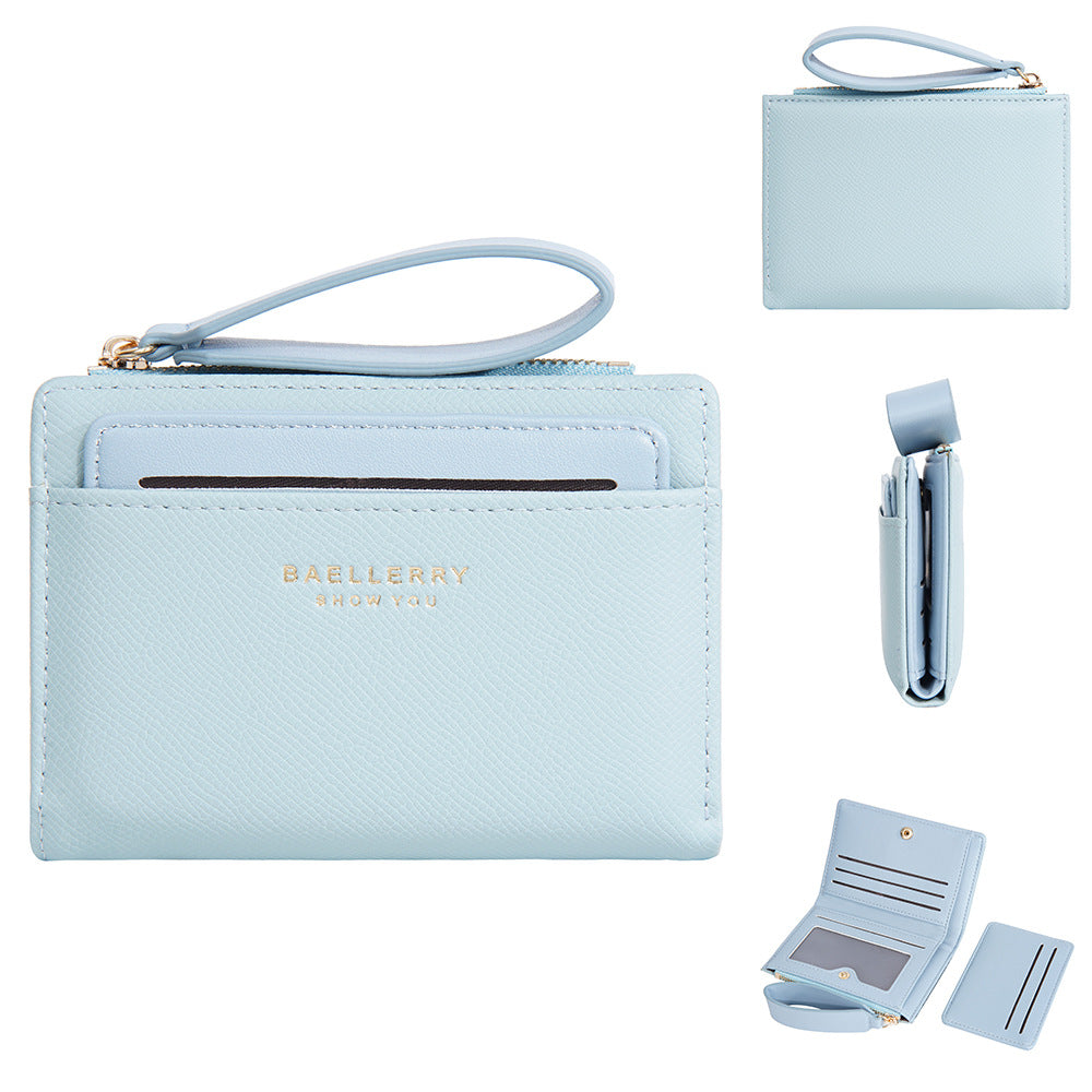 baellerry New Ladies' Purse short Zipper fashion high sense wallet multiple card slots Japanese and Korean card holder for women