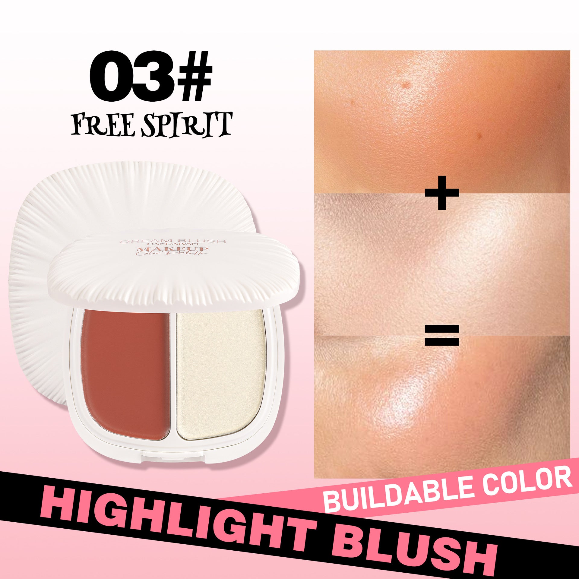 In stock blush highlight 2-in-1 TK Xi Yin hot sale High Texture handaiyan exclusive for cross-border 6 colors blush