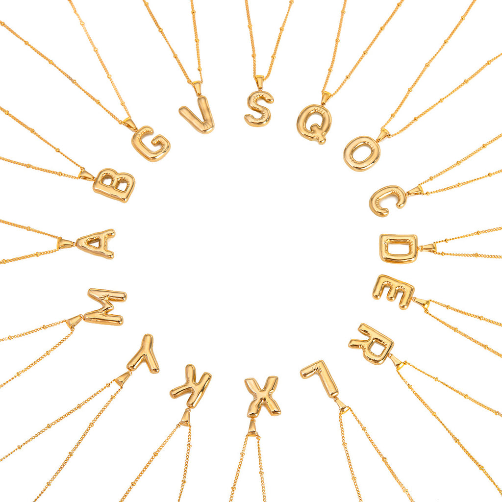 Wanxing Stainless Steel Letter Pendant Necklace