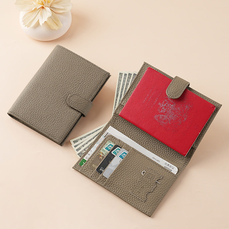 Cross-border new arrival leather RFID ultra-thin passport holder multi-function wallet ticket clip passport ID wallet storage bag