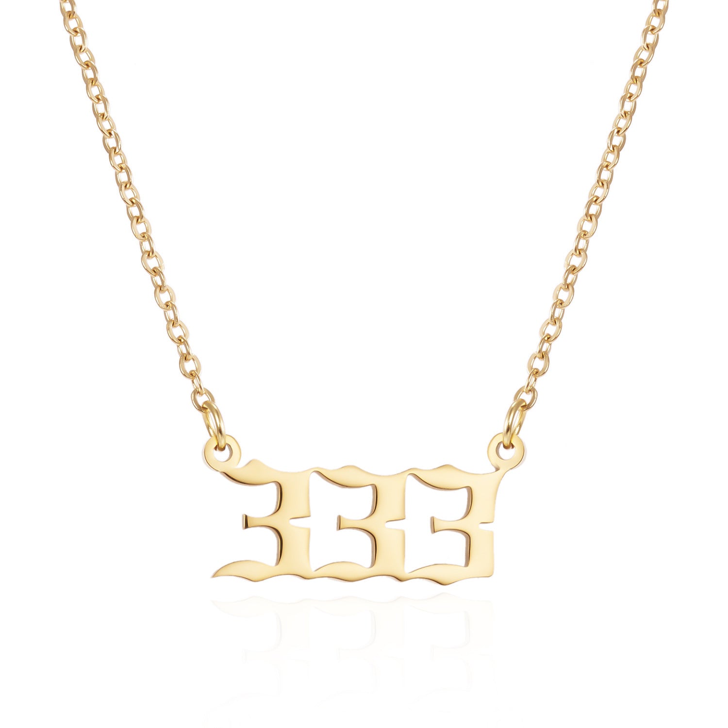 Europe and America cross border hot personalized titanium steel angel digital pendant necklace women's non-fading pendant New Accessories Wholesale