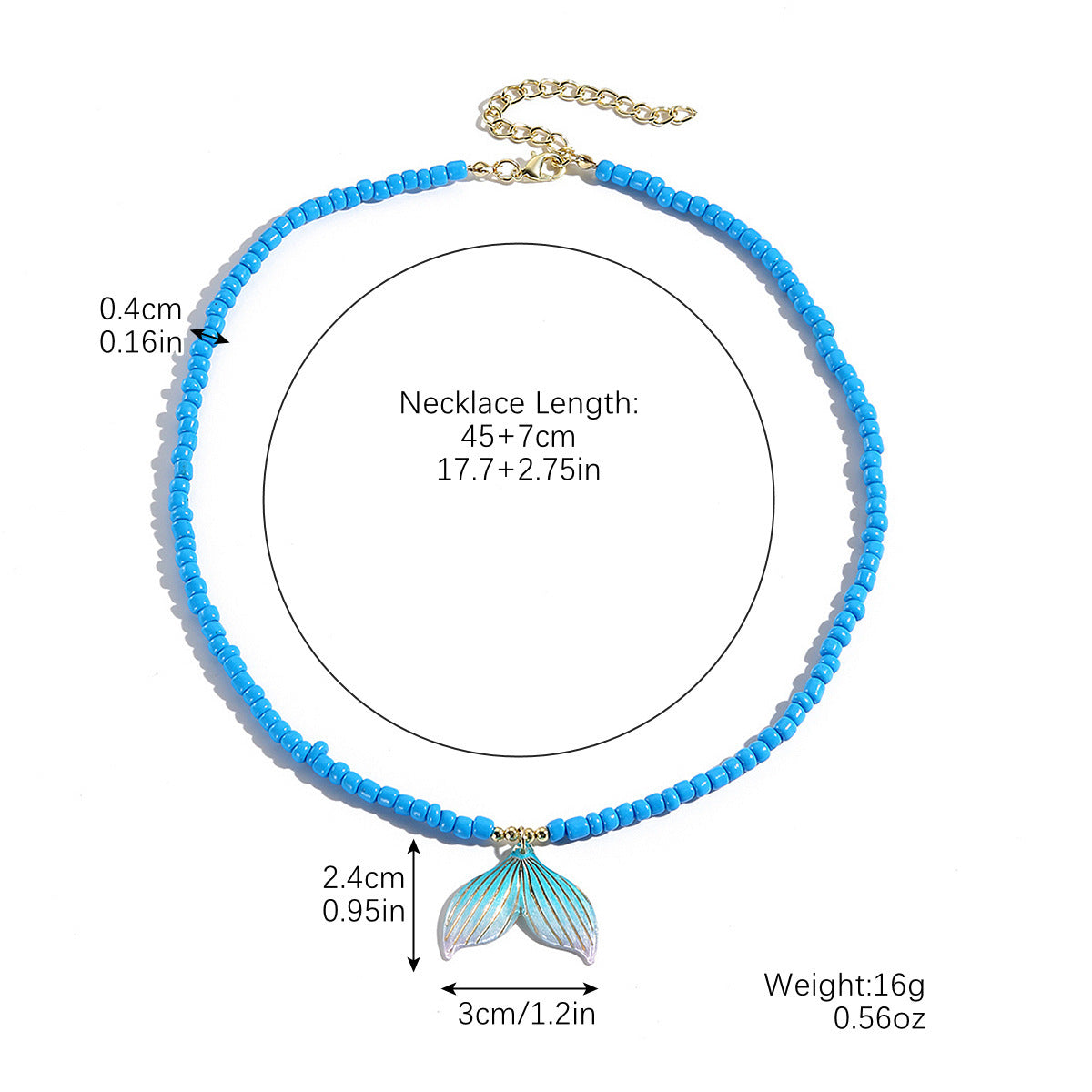 Europe and America cross border starfish pendant necklace versatile color bead shell pendant Bohemian necklace female accessories