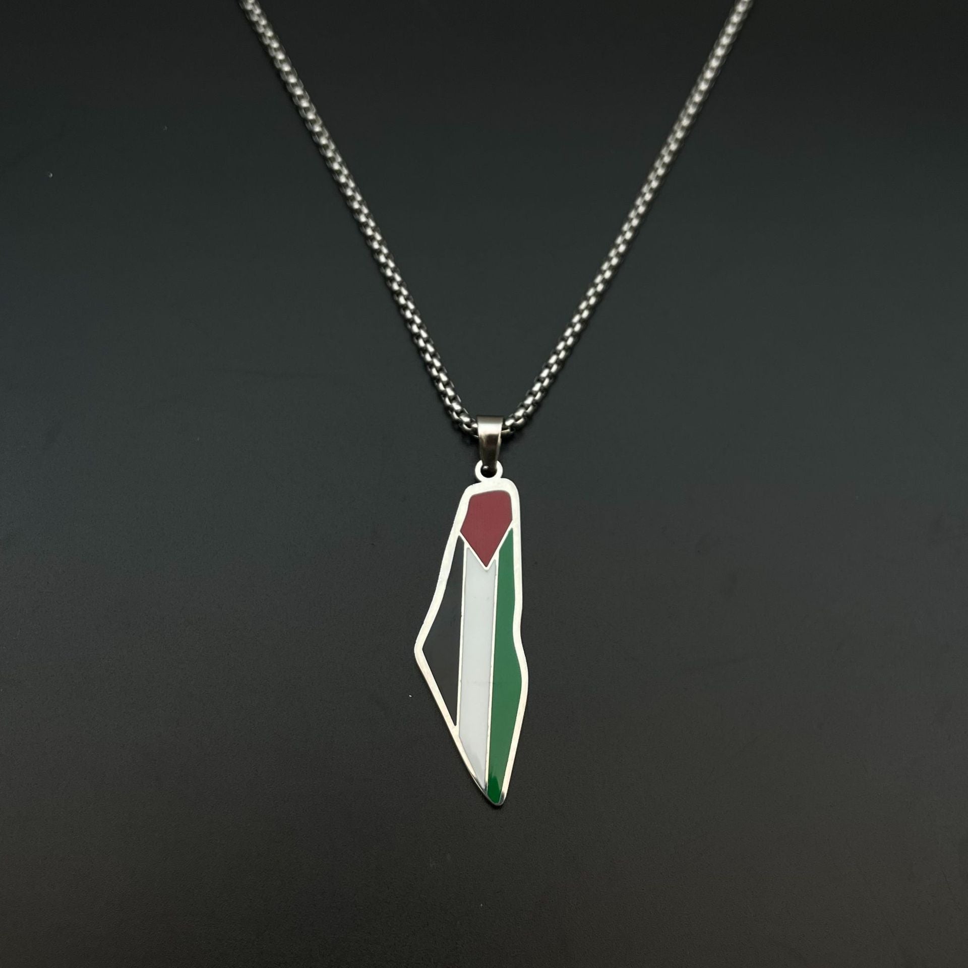 Amazon Oil Drop Retro Palestine Map Pendant Necklace