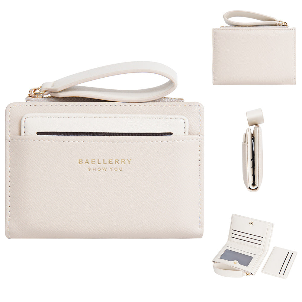 baellerry New Ladies' Purse short Zipper fashion high sense wallet multiple card slots Japanese and Korean card holder for women