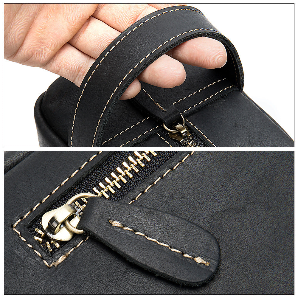 Cross-border direct selling men's handbag real leather toiletry bag portable travel cosmetics storage bag wholesale