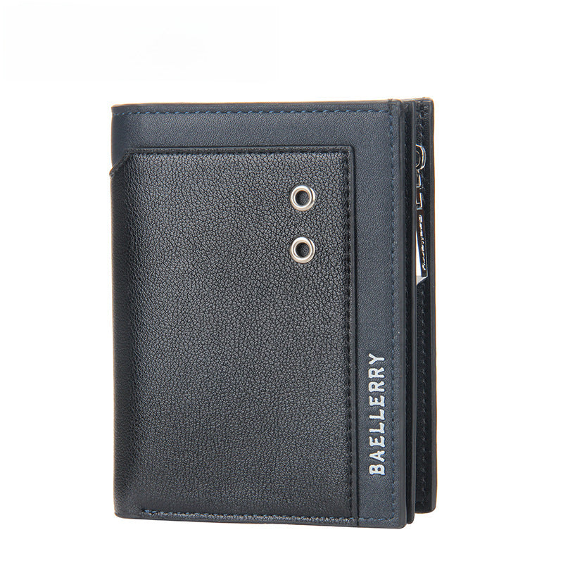 Men's wallet short baellerry cross-border business hasp zipper card holder vertical coin purse hot sale