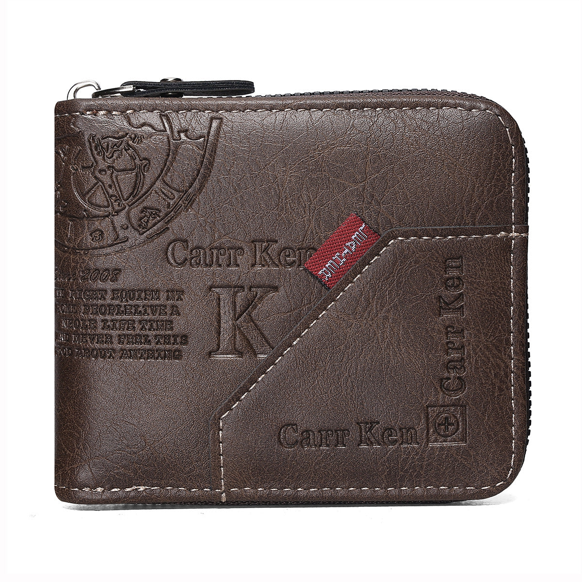 Cross-Border Men's wallet short European and American stitching zipper wallet multi-function hinge letter Coin Purse wallet