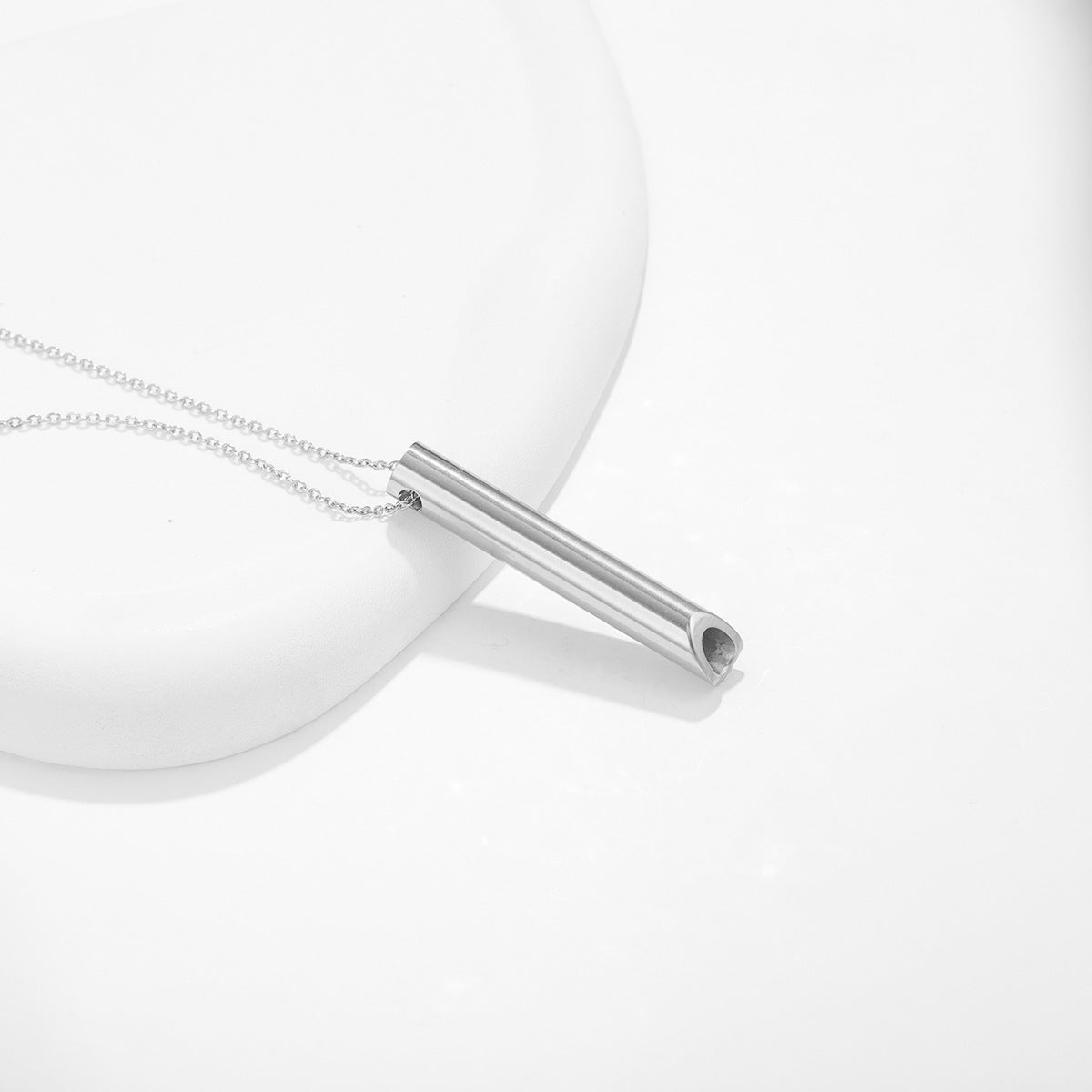 Stainless Steel Meditation Whistle Necklace Titanium Pendant