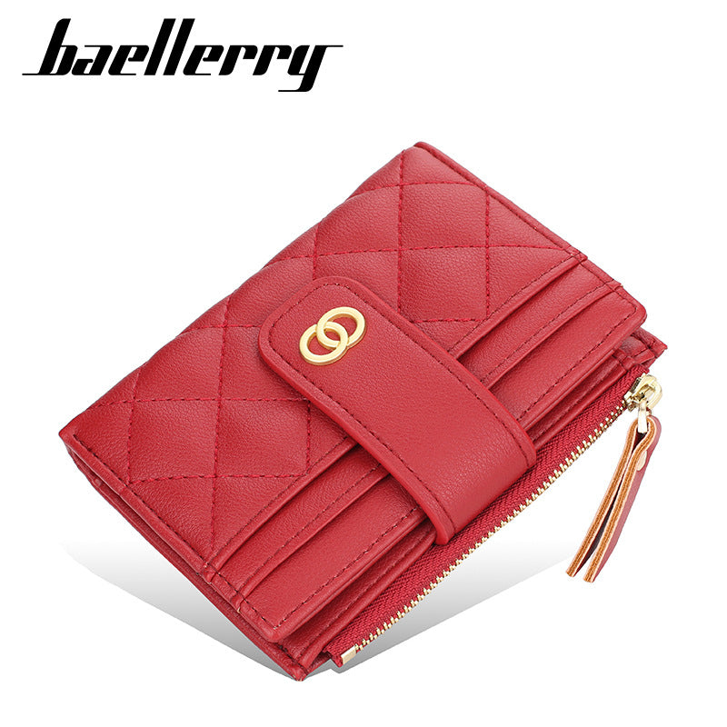 Women's short wallet baellerry zipper small wallet Korean new driving license holder vertical coin purse women