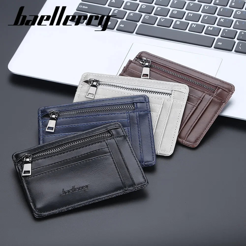 baellerry new card holder men thin section zipper multiple card slots bank card multi-function card holder cross-border card clamp men