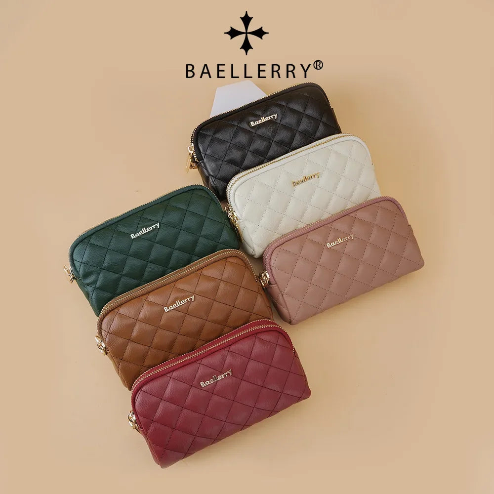 Baellerry new women's long clutch rhombus double zipper all-matching wallet large-capacity coin purse bag