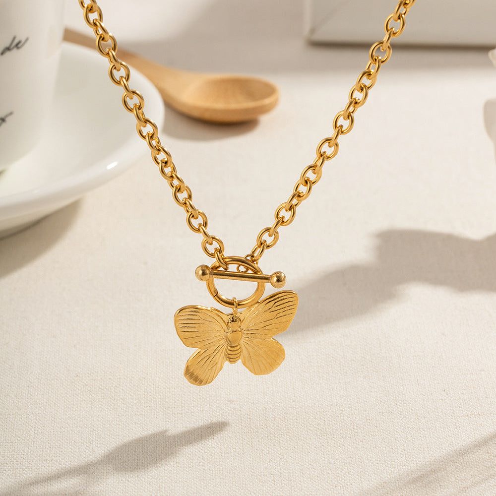 Amazon New 18k Gold Plated Butterfly Pendant Necklace
