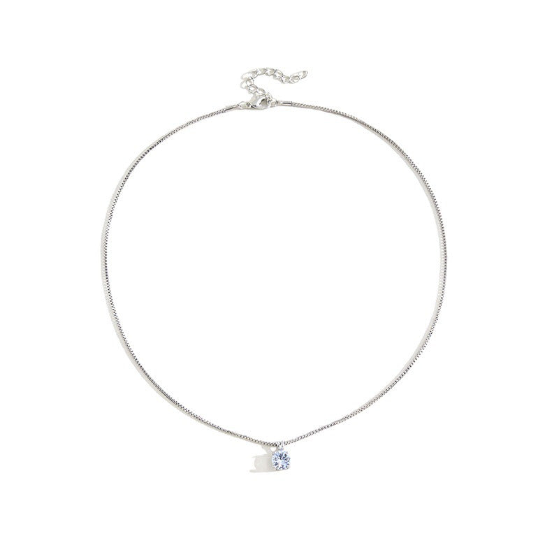 Minimalist Zircon Pendant Necklace