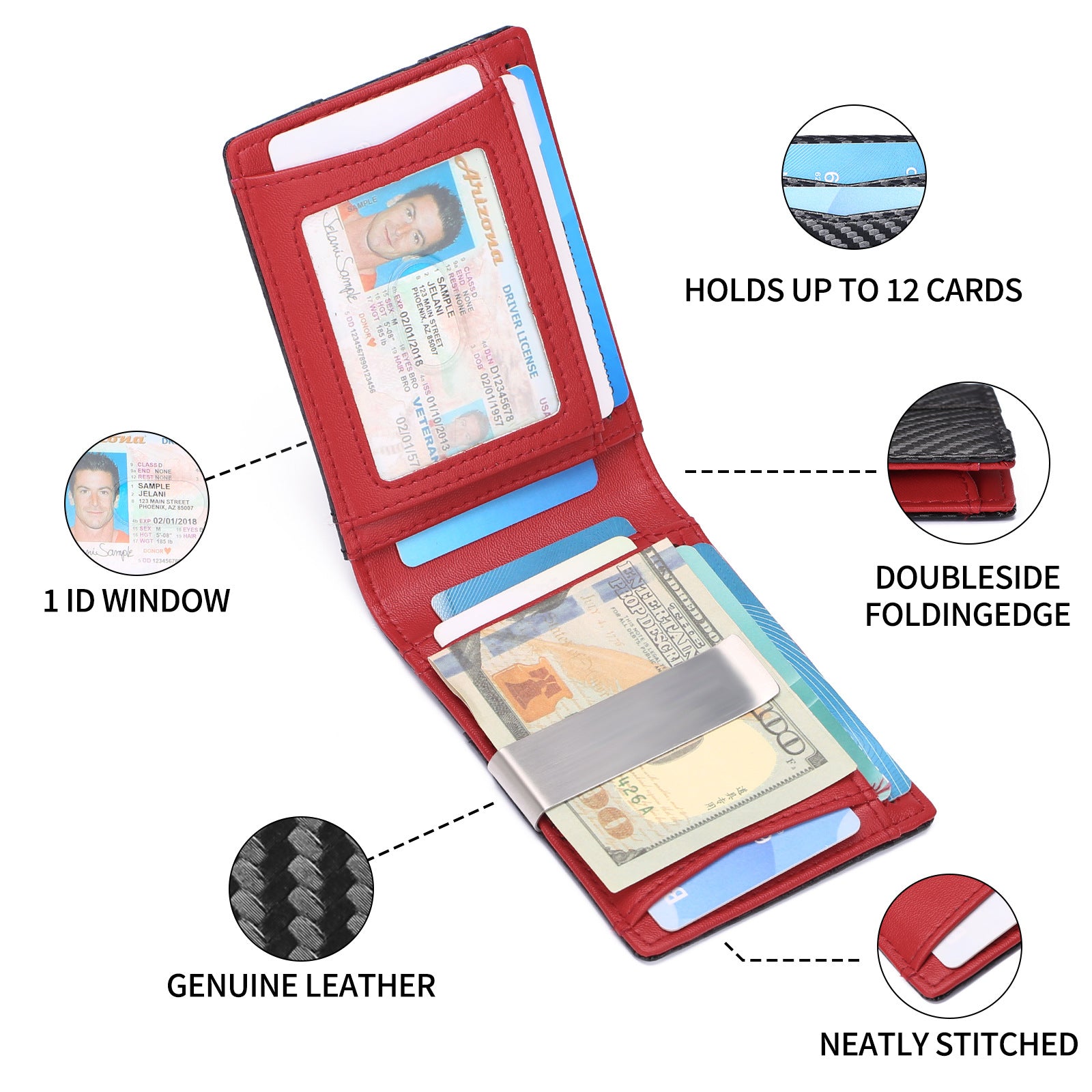 Cross-border new men's wallet ultrathin and simple casual RFID beauty wallet carbon fiber card package wallet