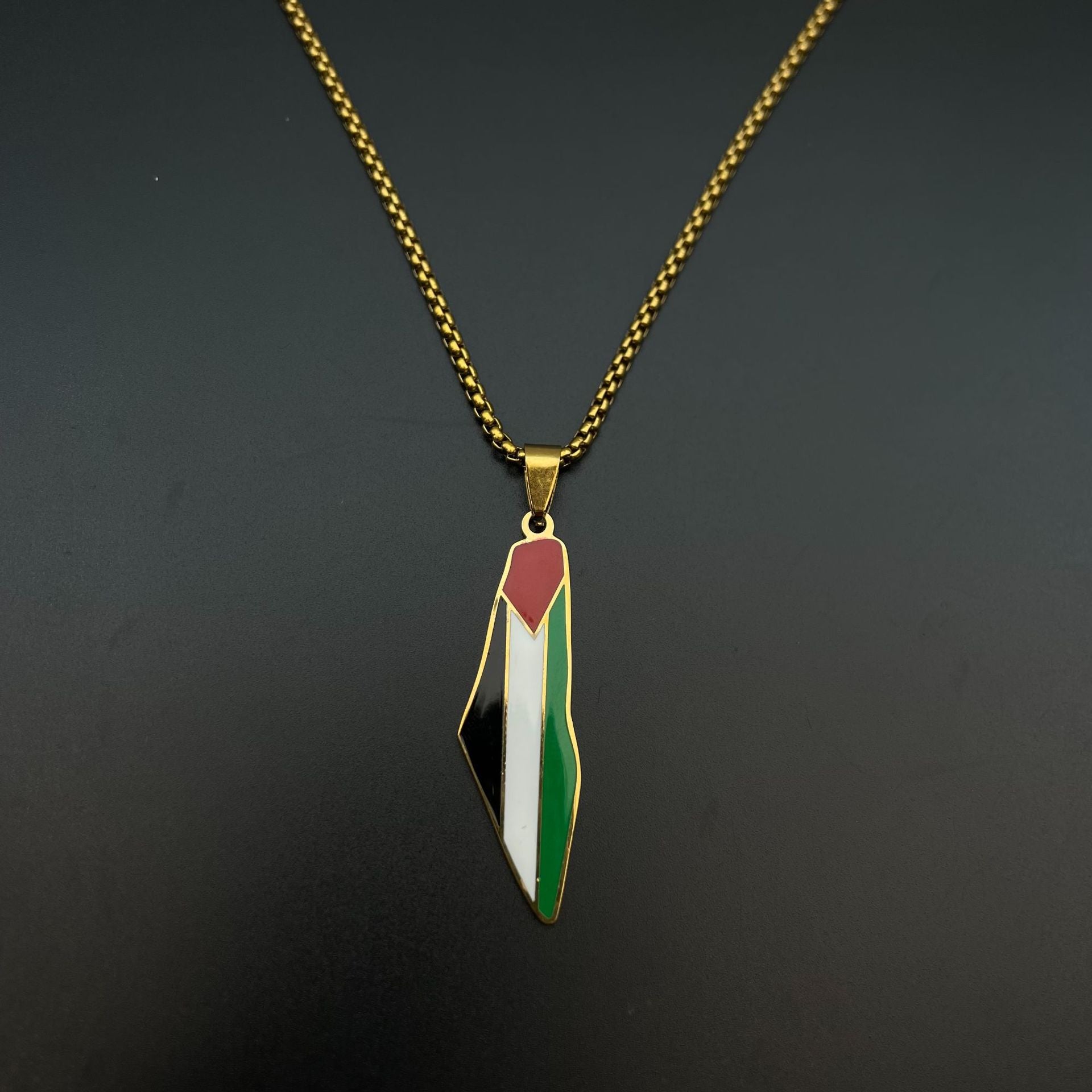 Amazon Oil Drop Retro Palestine Map Pendant Necklace