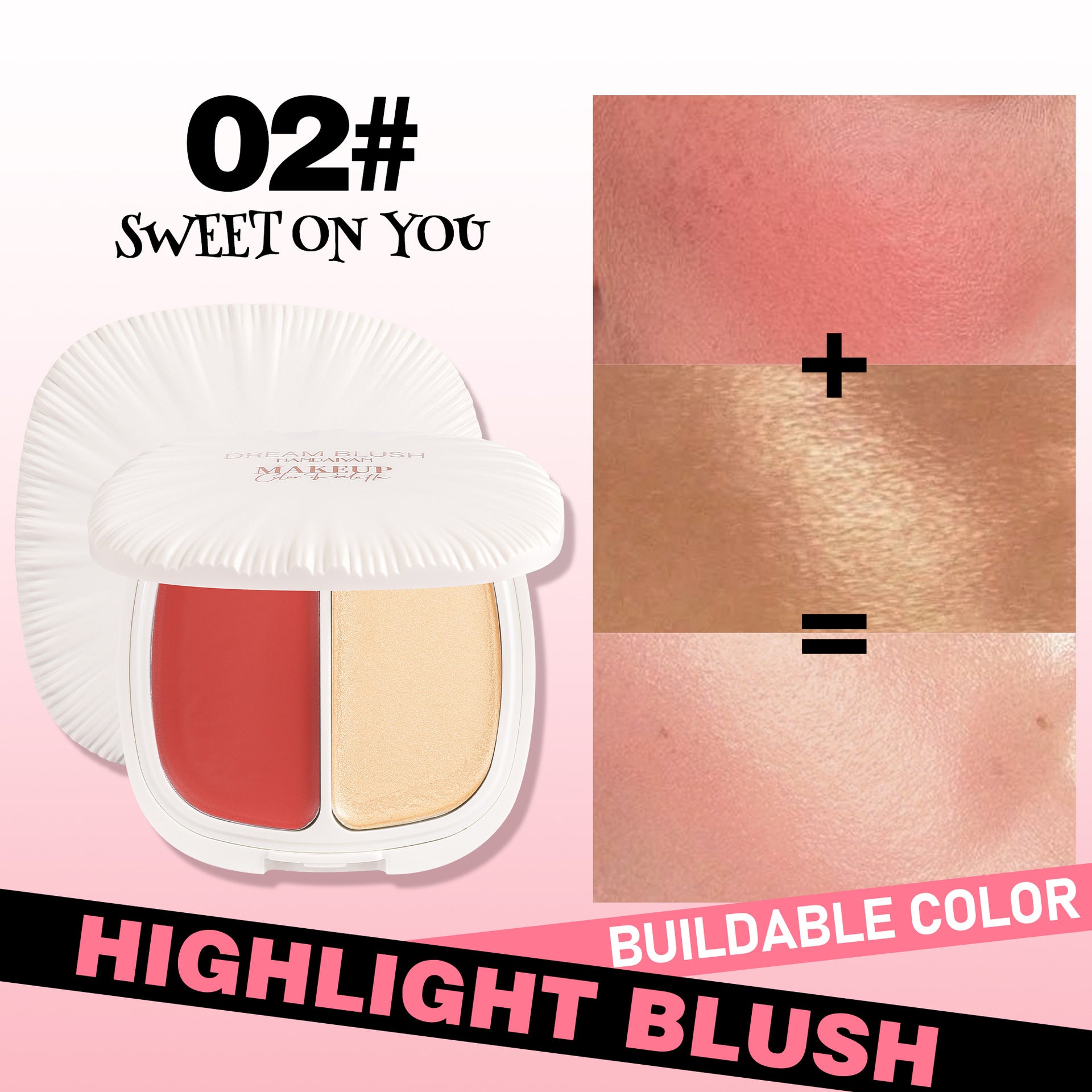 In stock blush highlight 2-in-1 TK Xi Yin hot sale High Texture handaiyan exclusive for cross-border 6 colors blush