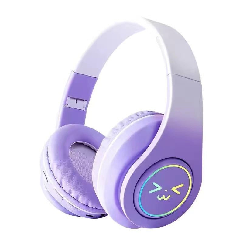 [New] cross-border B39 gradient color Bluetooth headset subwoofer colorful luminous wireless head-mounted headset factory