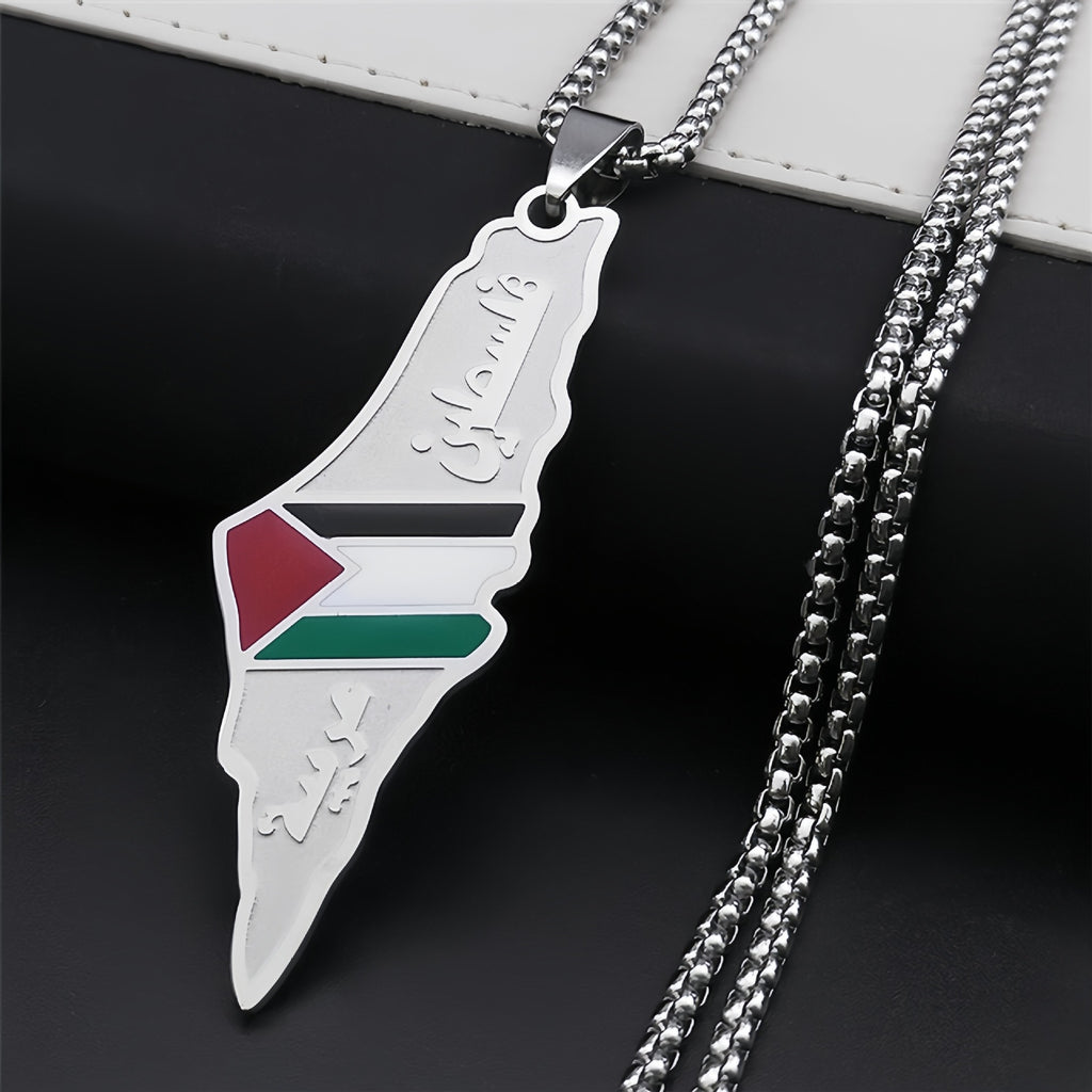 Amazon Oil Drop Retro Palestine Map Pendant Necklace
