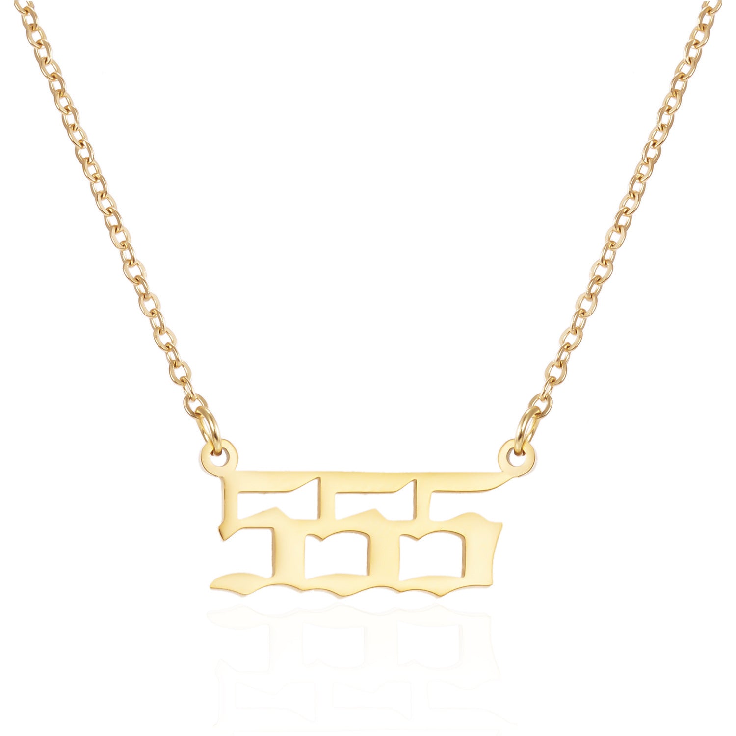 Europe and America cross border hot personalized titanium steel angel digital pendant necklace women's non-fading pendant New Accessories Wholesale