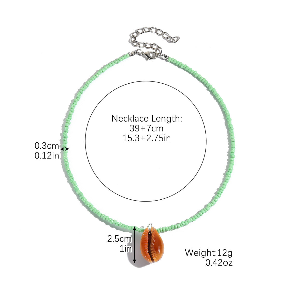 Europe and America cross border starfish pendant necklace versatile color bead shell pendant Bohemian necklace female accessories