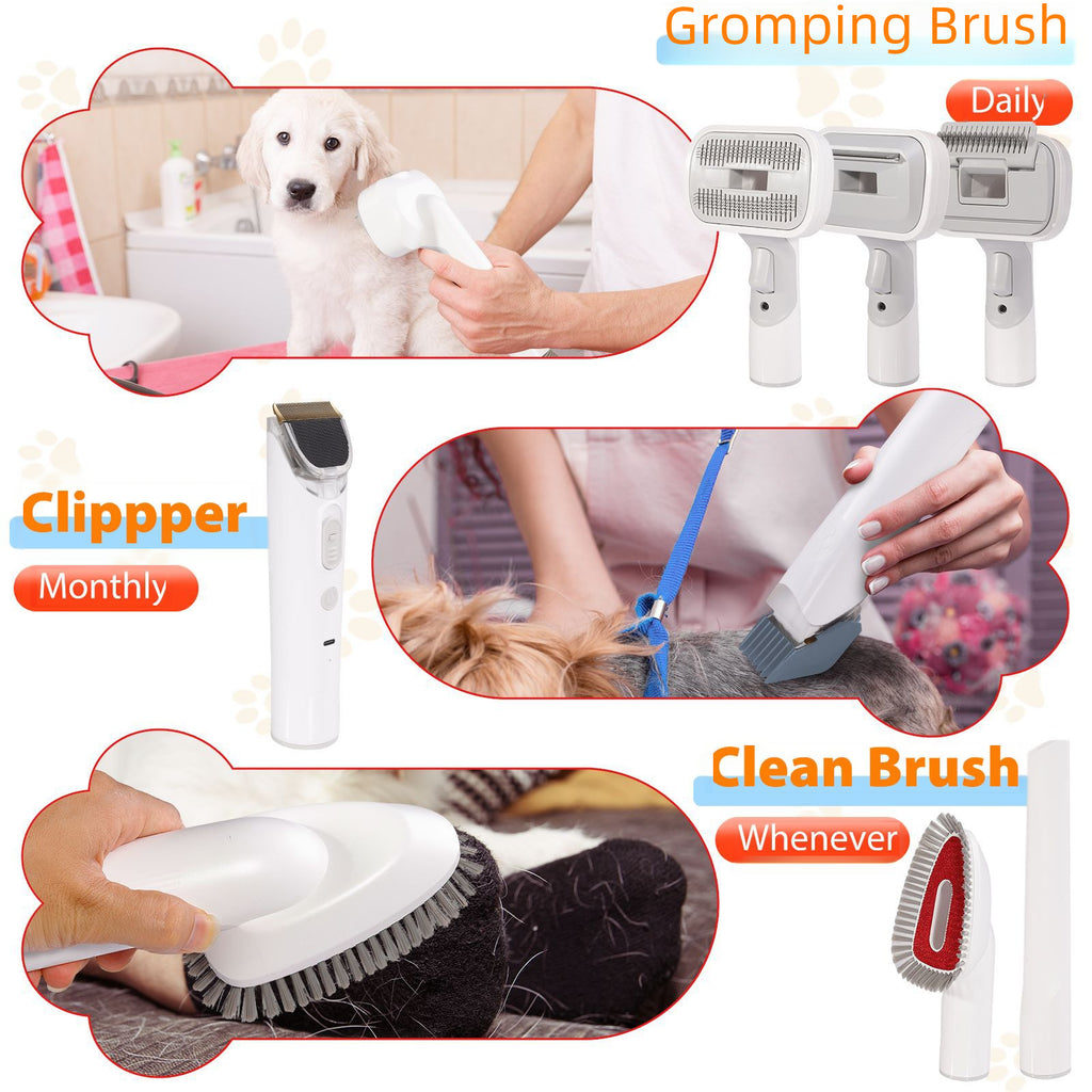 Cross-border pet multi-function hair cleaner dog dust collector suit all-in-one beauty Pet vacuum cleaner hair clipper