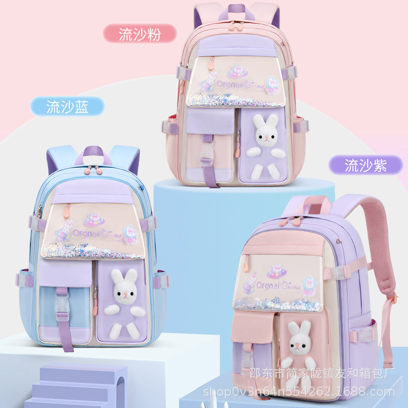 Cross-border bag new primary school student schoolbag lightweight backpacks women's backpack children's backpack wholesale bag leather bag
