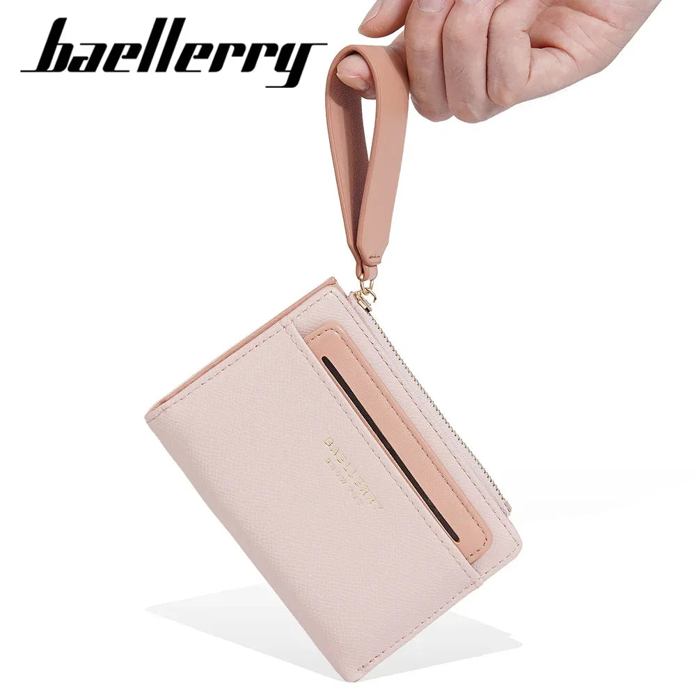 baellerry New Ladies' Purse short Zipper fashion high sense wallet multiple card slots Japanese and Korean card holder for women