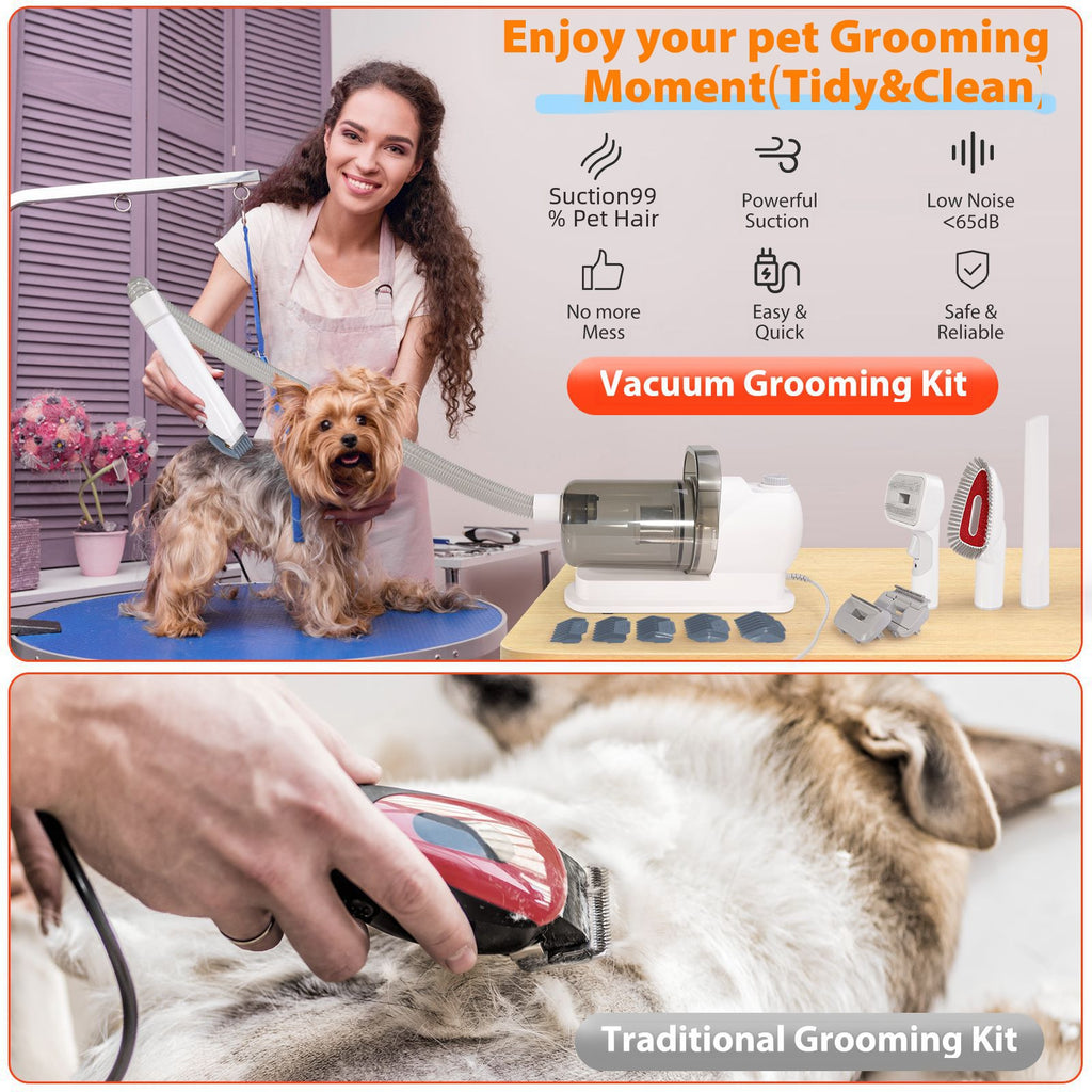 Cross-border pet multi-function hair cleaner dog dust collector suit all-in-one beauty Pet vacuum cleaner hair clipper