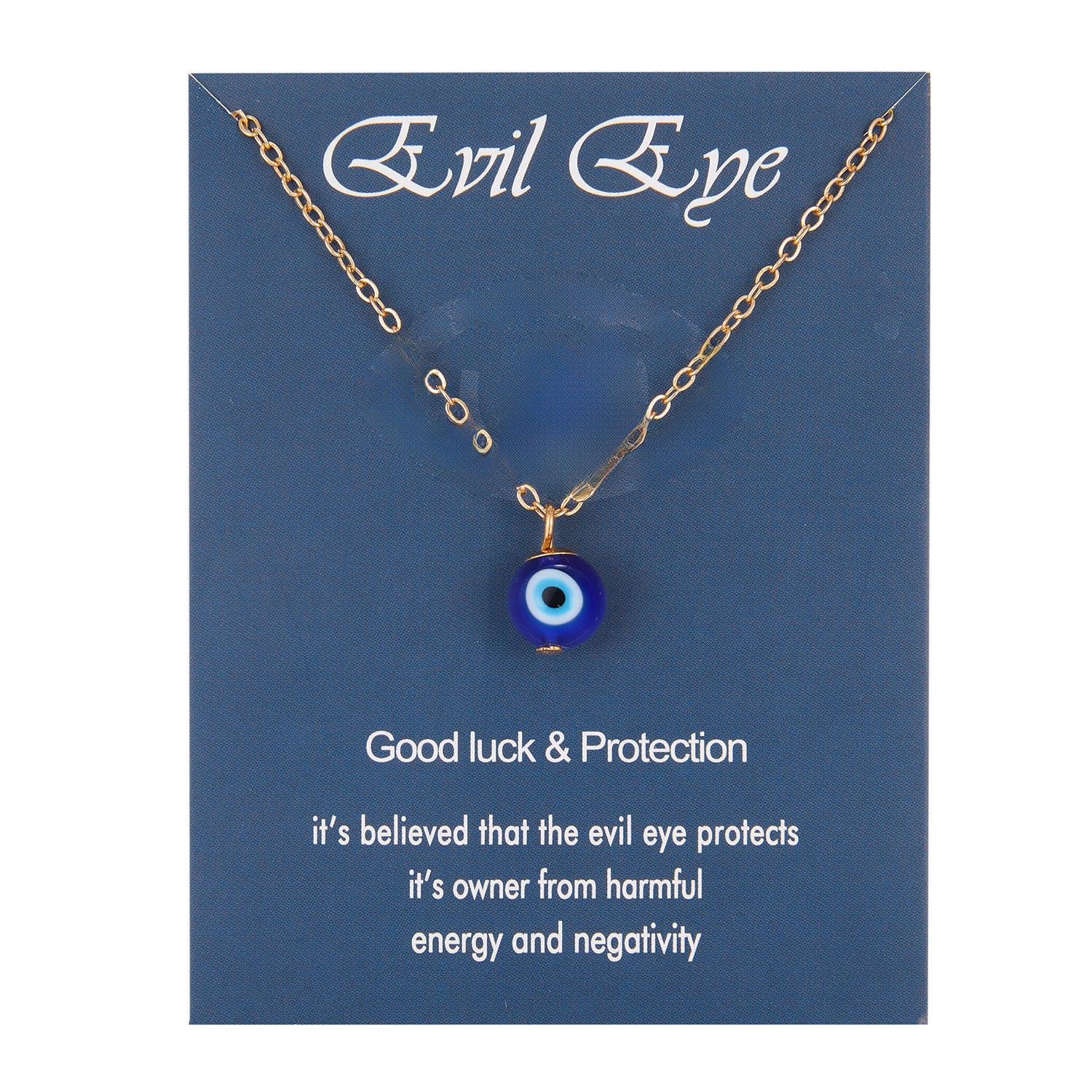 Europe and America cross border new Devil's Eye pendant card necklace all-match three-sided glass eyes pendant ornaments wholesale
