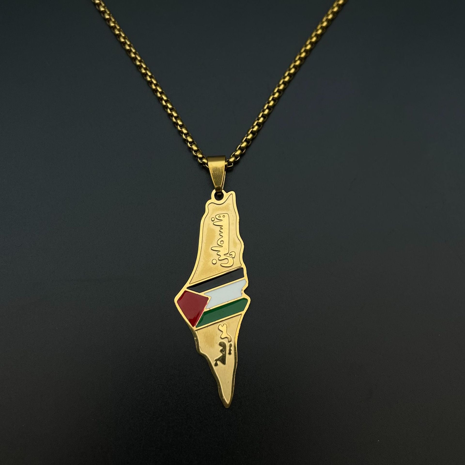 Amazon Oil Drop Retro Palestine Map Pendant Necklace