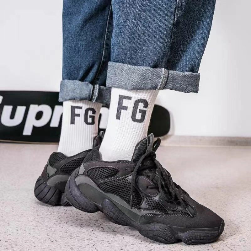 Boxed FEAR OF GOD double line ESSENTIALS men's and women's high street FOG letter fashion brand sports long socks Cotton