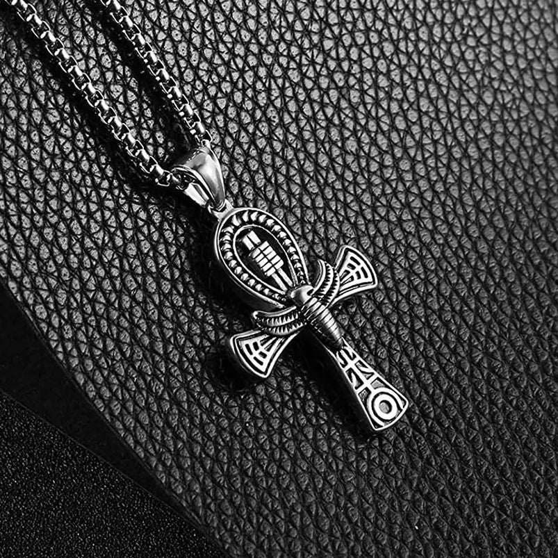 European and American stainless steel geometric pendant necklace