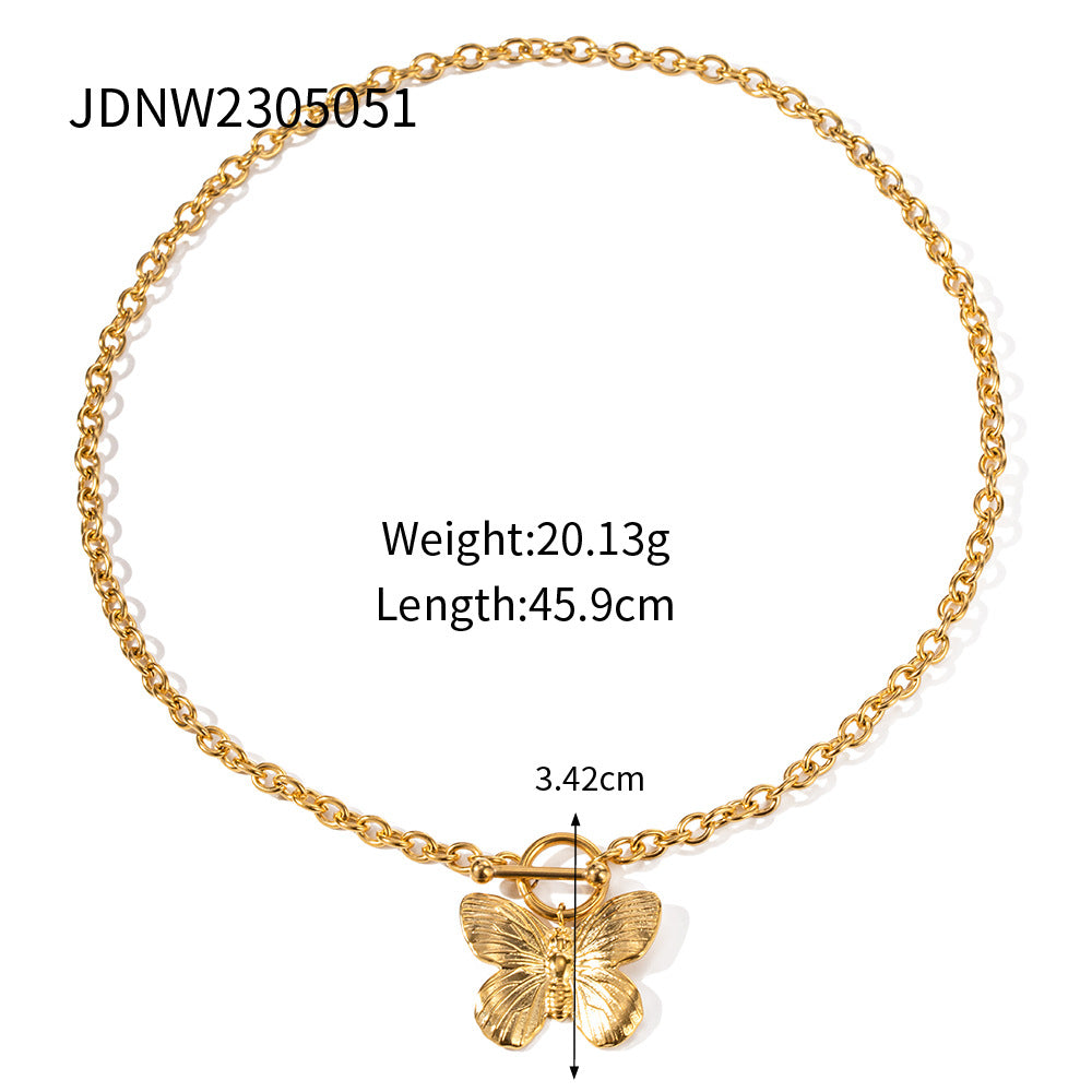Amazon New 18k Gold Plated Butterfly Pendant Necklace