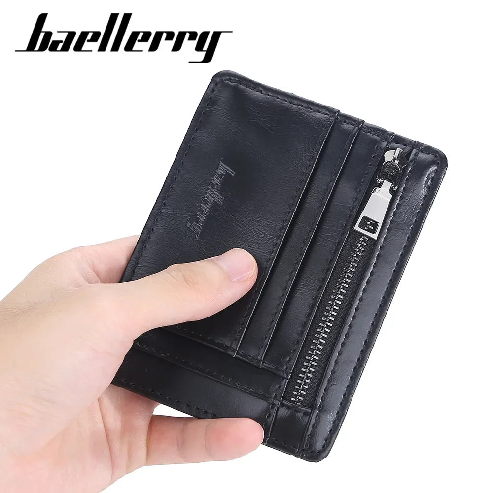 baellerry new card holder men thin section zipper multiple card slots bank card multi-function card holder cross-border card clamp men